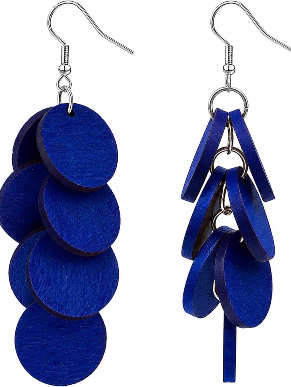 Boho Wood Layered Long Dangle Earrings